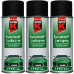 Auto-K Special Kunststoff-Lackspray schwarz, 3x 400 Milliliter