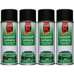 Auto-K Special Kunststoff-Lackspray schwarz, 4x 400 Milliliter