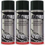 RACING Lackspray Schwarz Matt 25 % Gratis Inhalt 3x 500ml