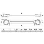 BGS Doppel-Ringschlüssel | extra flach | SW 6 x 7 mm