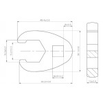 BGS Hahnenfußschlüssel | Antrieb Innenvierkant 10 mm (3/8