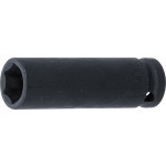 BGS Kraft-Steckschlüssel-Einsatz Sechskant, tief | Antrieb Innenvierkant 12,5 mm (1/2