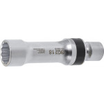 BGS Zündkerzen-Gelenkeinsatz Zwölfkant mit Haltefeder | Antrieb Innenvierkant 10 mm (3/8