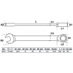 BGS Ratschenring-Maulschlüssel | abwinkelbar | SW 17 mm