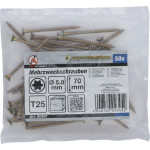 BGS Mehrzweckschrauben | T-Profil (für Torx) T25 | 5,0 x 70 mm | 50 Stück
