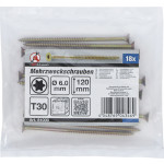 BGS Mehrzweckschrauben | T-Profil (für Torx) T30 | 6,0 x 120 mm | 18 Stück