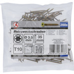 BGS Mehrzweckschrauben | T-Profil (für Torx) T10 | 3,5 x 35 mm | 200 Stück