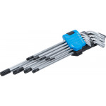 BGS Winkelschlüssel-Satz | extra lang | T-Profil (für Torx) mit Bohrung T10 - T50 | 9-tlg.