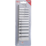 BGS Steckschlüssel-Einsatz-Satz Zwölfkant, tief | Antrieb Innenvierkant 6,3 mm (1/4