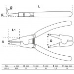 BGS Sprengringzange | abgewinkelt | für Außensprengringe | 300 mm