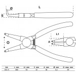 BGS Sprengringzange | abgewinkelt | für Innensprengringe | 300 mm