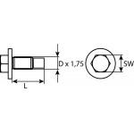 Ölablassschraube M12 x 1,75 x 18,5, ohne Dichtring, Stahl phosphariert 1Stk.