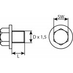 Ölablassschraube M14 x 1,5 x 13, mit Dichtring, Stahl verzinkt 1Stk.