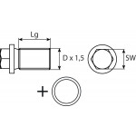 Ölablassschraube M14 x 1,5 x 24, mit Dichtring, Stahl Zinklamellenbeschichtet DP 1Stk.