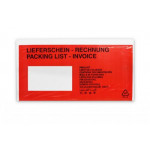 Lieferscheintaschen 1000 Stk.rot/transparent & selbstklebend