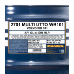 Mannol 2701 UTTO WB 101 Mehrzwecköl 60l Fass