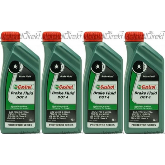 Castrol Brake Fluid DOT 4 Bremsflüssigkeit 4x 1l = 4 Liter