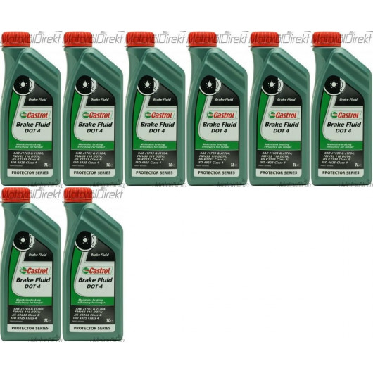 Castrol Brake Fluid DOT 4 Bremsflüssigkeit 8x 1l = 8 Liter