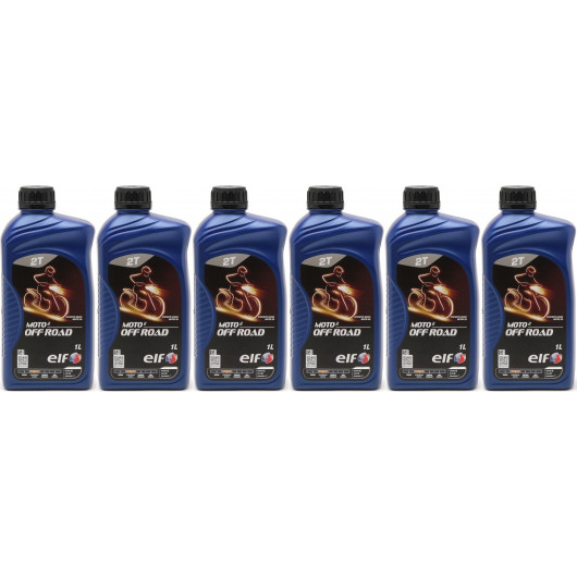 Elf Moto 2 Off Road teilsynthetisches 2T Motorrad Motorenöl 6x 1l = 6 Liter