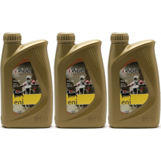 Eni i-Ride racing offroad 10W-50 synthetisches Motorrad Motoröl 3x 1l ...