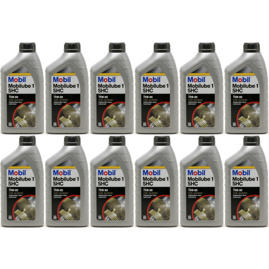 Mobil Mobilube 1 SHC 75W-90 PKW & Motorrad Getriebeöl 12x 1l = 12 Liter
