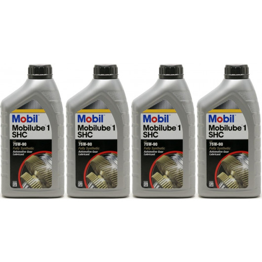 Mobil Mobilube 1 SHC 75W-90 PKW & Motorrad Getriebeöl 4x 1l = 4 Liter
