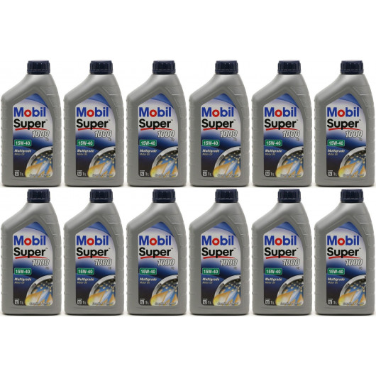 Mobil Super 1000 X1 15W-40 Motoröl 12x 1l = 12 Liter