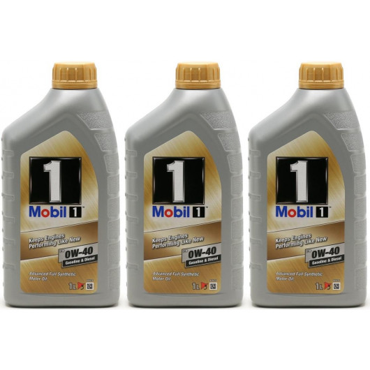 Mobil 1 FS 0W-40 Motoröl (ehem. NEW LIFE) 3x 1l = 3 Liter - SAE 0W-40 ...