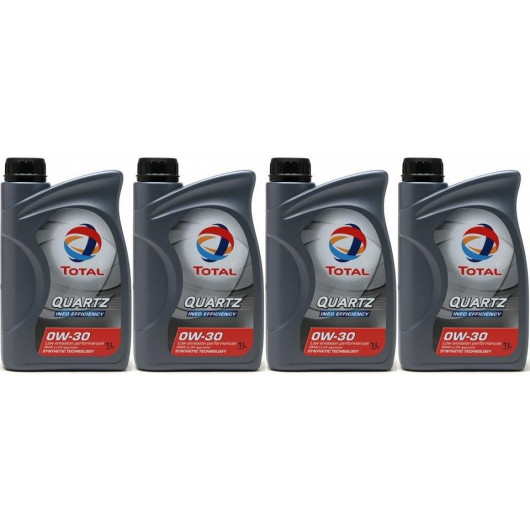 Total Quartz Ineo Efficiency 0W-30 Motoröl 4x 1l = 4 Liter