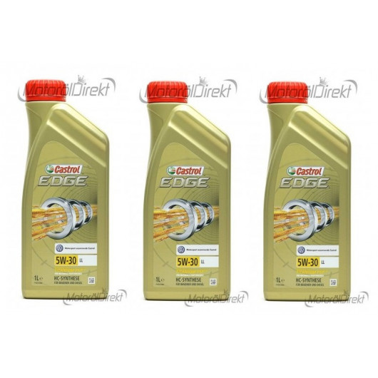 Castrol Edge 5W-30 LL Fluid Titanium Motoröl Longlife III 3x 1l = 3 Liter