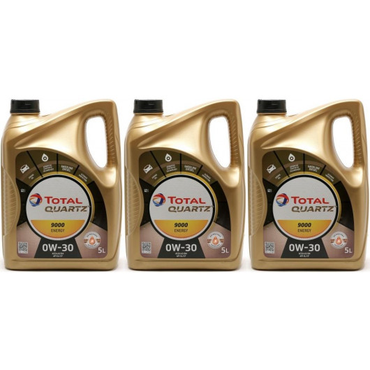 TOTAL Quartz Energy 9000 0W-30 Motoröl 3x 5 = 15 Liter - SAE 0W-30 ...