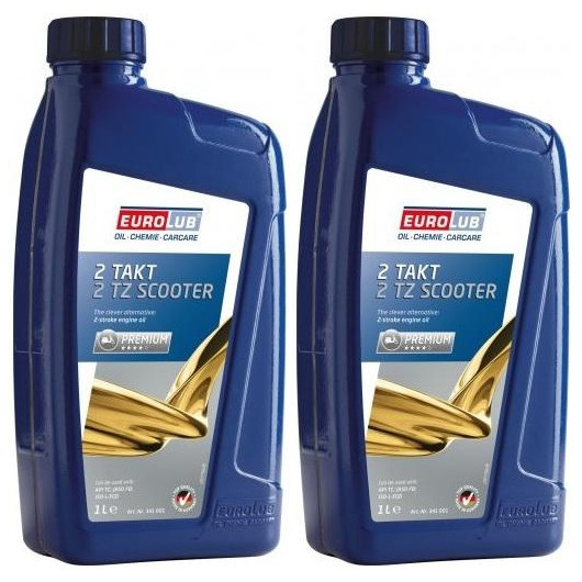 EUROLUB 2 TZ Scooter teilsynthetisches 2 Takt Motorrad Motoröl 2x 1l = 2 Liter