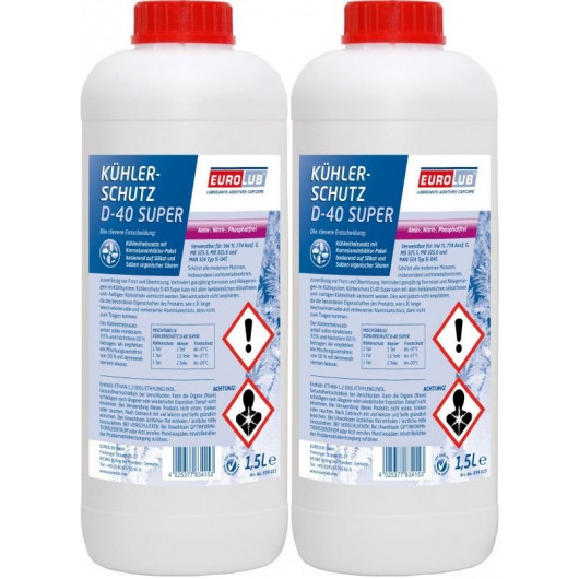 Eurolub Kühlerfrostschutz D-40 Super Konzentrat 2 x 1,5 = 3 Liter