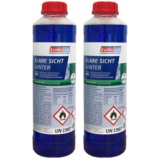 EUROLUB Scheibenfrostschutz Klare Sicht Winter Konzentrat -60°C 2x 1l = 2 Liter