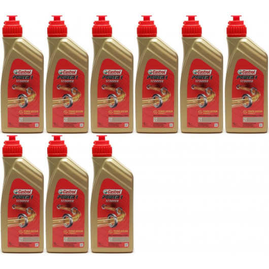 Castrol Power 1 Scooter 2T teilsynthetisches Motorrad Motoröl 9x 1l = 9 Liter