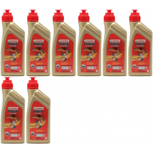 Castrol Power 1 Scooter 4T Motorrad Motoröl 5W-40 8x 1l = 8 Liter