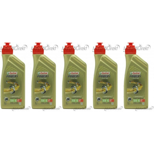 Castrol Power 1 Racing 4T 10W-40 Motorrad Motoröl 5x 1l = 5 Liter