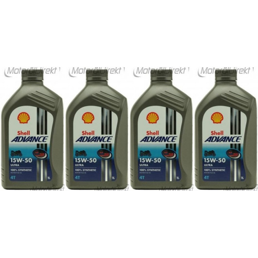 Shell Advance Ultra 4T 15W-50 Motorrad Motoröl 4x 1l = 4 Liter