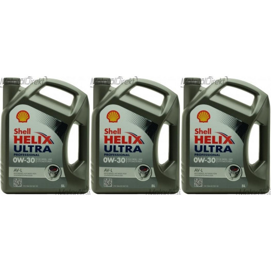 Shell Helix Ultra Professional AV-L 0W-30 Motoröl 3x 5 = 15 Liter