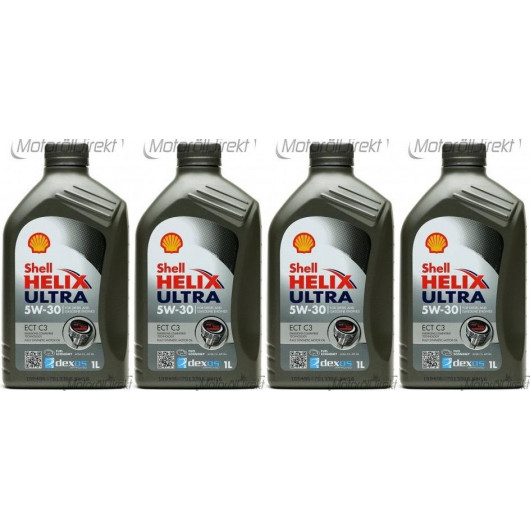 Shell Helix Ultra ECT C3 5W-30 PKW-Motoröl 4x 1l = 4 Liter - SAE 5W-30 ...