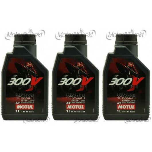Motul 300V Factory Line Road Racing ESTER Core 10W-40 4T 3x 1l = 3 Liter