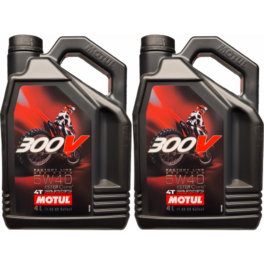 Motul 300V 4T Factory Line 5W-40 Off Road Motorrad Motoröl 2x 4l = 8 Liter
