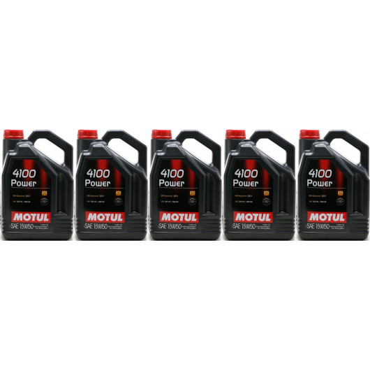 Motul 4100 Power 15W-50 Motoröl 5x 5 = 25 Liter