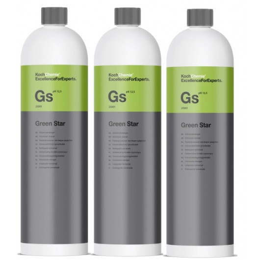 Koch-Chemie Green Star Universalreiniger 3x 1l = 3 Liter - Kaltreiniger/  Reinigung - Motorpflege & Wäsche - Pflege & Wartung 