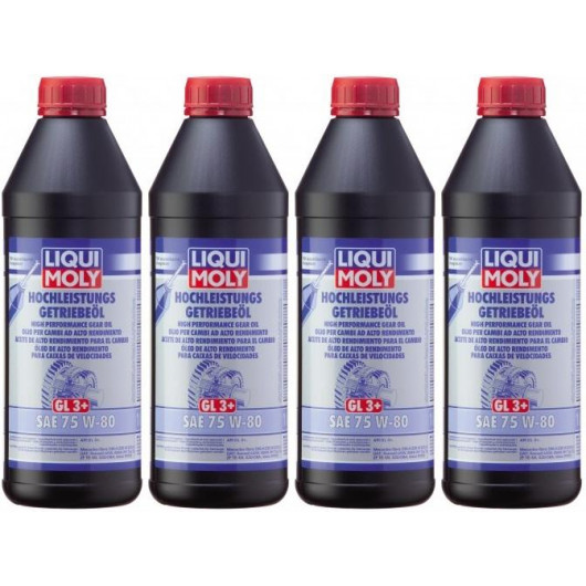Liqui Moly 4427 Hochleistungs Getriebeöl GL3+ SAE 75W-80 4x 1l = 4 Liter
