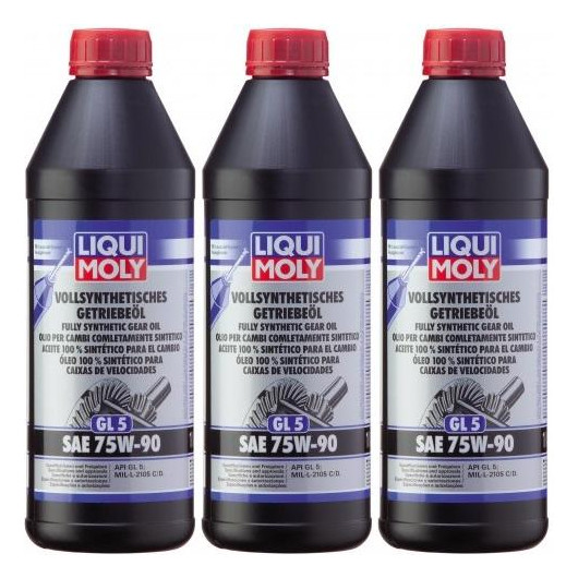 Liqui Moly 1414 Vollsynthetisches Getriebeöl GL5 SAE 75W-90 3x 1l = 3 Liter