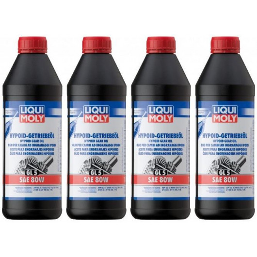 Liqui Moly 1025 Hypoid Getriebeöl GL5 SAE 80W 4x 1l = 4 Liter