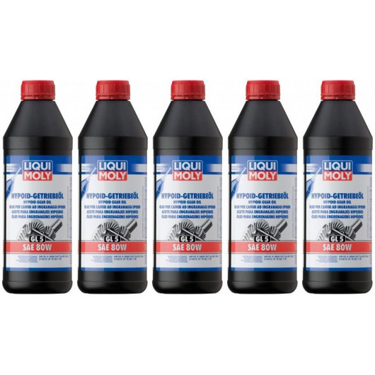 Liqui Moly 1025 Hypoid Getriebeöl GL5 SAE 80W 5x 1l = 5 Liter