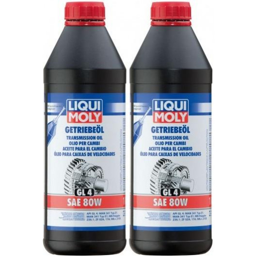 Liqui Moly 1020 Getriebeöl (GL4) SAE 80W 2x 1l = 2 Liter - SAE 80W -  Getriebeöle PKW/2-Rad/NFZ - Öle 