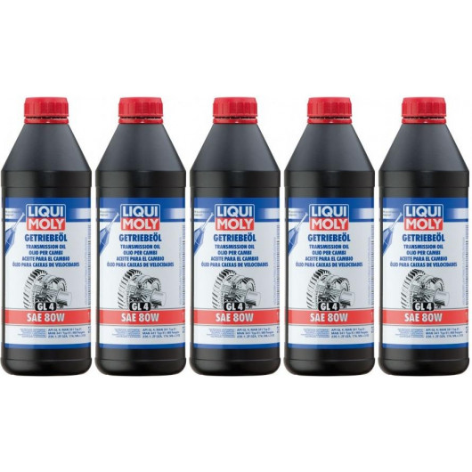 Liqui Moly 1020 Getriebeöl (GL4) SAE 80W 5x 1l = 5 Liter